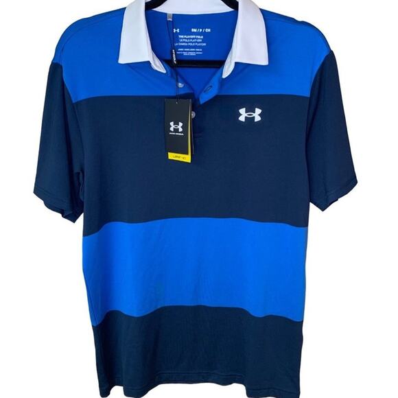 NWT Under Armour Polo Men's Sz Small The Playoff Polo Victory Blue Style 1327037 - Picture 1 of 7